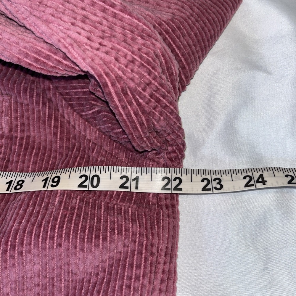 LL Bean Corduroy Button Up Shirt Jacket Women's Medium Reg Pink Cotton Shacket - Picture 2 of 5